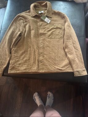 Goodfellow & Co Quilted Tan Shirt Jacket nice looking fall darker tan